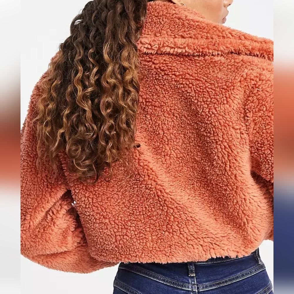 Threadbare Teddy Zip-Thru Jacket In Rust From Asos - image 4